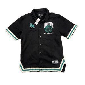 Circulate x Overtime Button Down Shirt Street wear Basketball Green Black Large